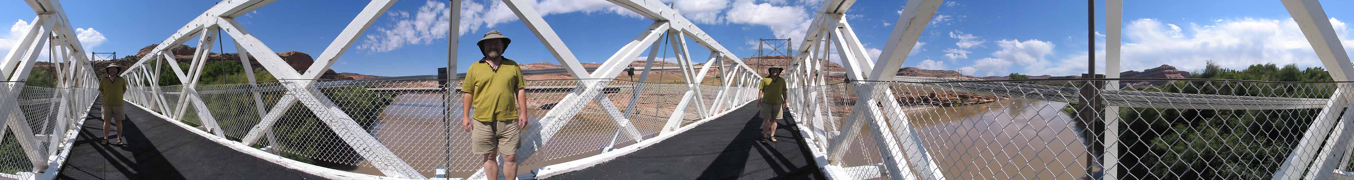 the author on the Dewey Bridge